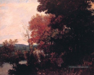 Lisière de forêt paysage Gustave Courbet rivière Peinture à l'huile